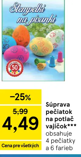 Súprava pečiatok na potlač vajíčok