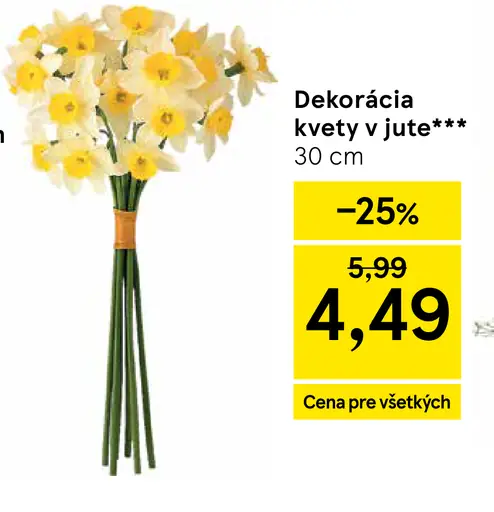 Dekorácia kvety v jute