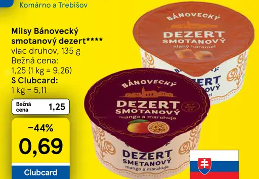 Milsy Báňovecký smotanový dezert