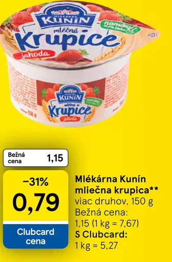 Mlékárna Kunín Mliečna krupica