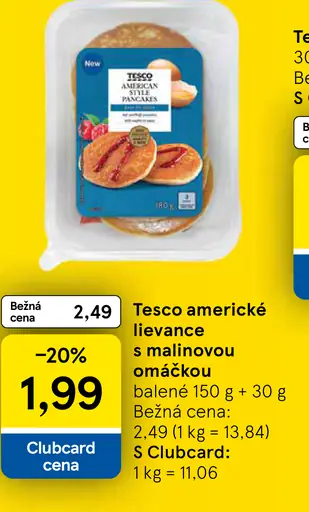 Tesco americké lievance s malinovou omáčkou balené