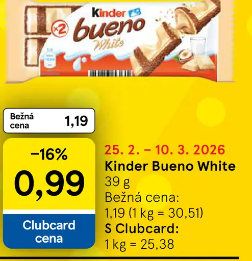 Kinder Bueno White tyčinka