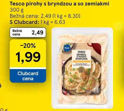 Tesco pirohy s bryndzou a so zemiakmi