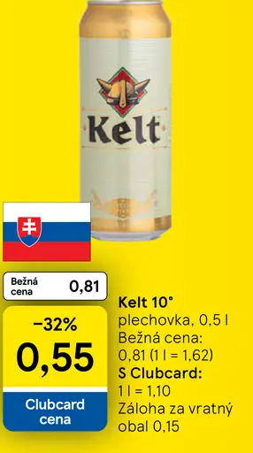 Kelt Pivo svetlé plechovka