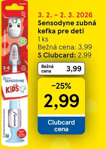 Sensodyne zubná kefka pre deti 3–6 rokov