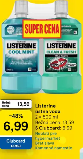 Listerine Cool Mint Mild Taste ústna voda