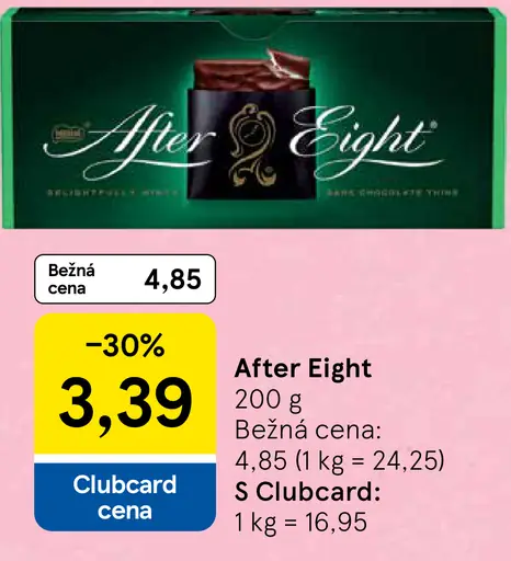 After Eight čokoládové tyčinky
