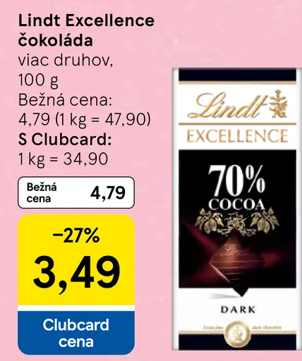 Lindt Excellence čokoláda viac druhov