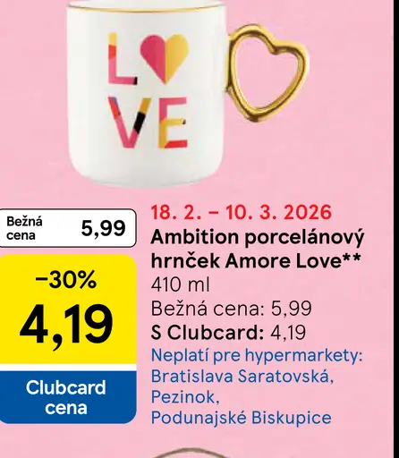 Ambition porcelánový hrnček Amore Love