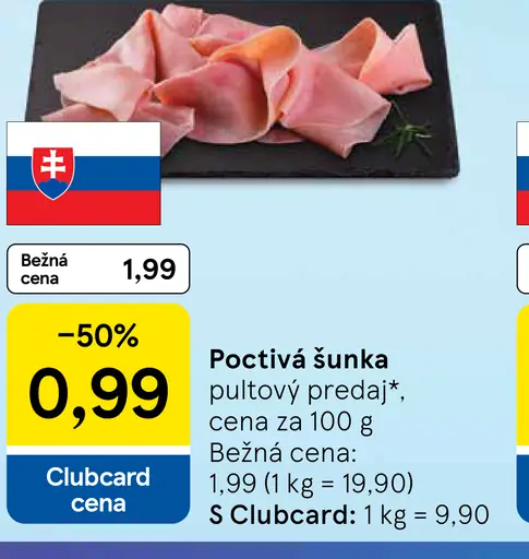 Poctivá šunka pultový predaj