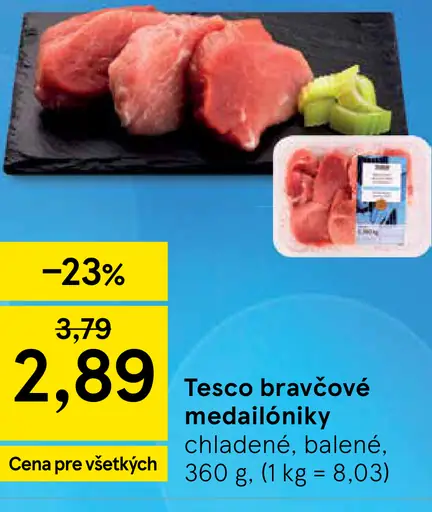 Tesco bravčové medailóniky chladené, balené