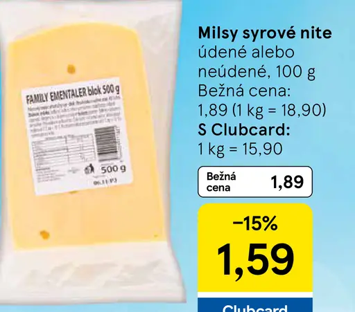 Milsy syrové nite údené alebo neúdené