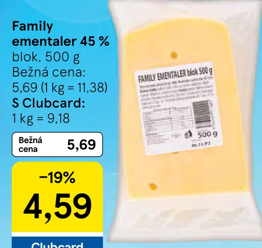 Family ementaler 45 % blok