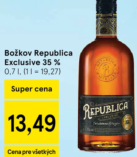 Božkov Republica Exclusive 35 % rumový likér