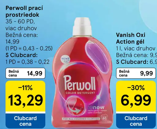 Perwoll prací prostriedok rôzne druhy