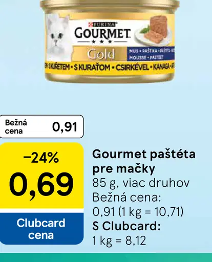 Gourmet paštéta pre mačky Gold, rôzne druhy