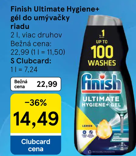 Finish Ultimate Hygiene+ gél do umývačky riadu