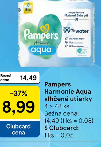 Pampers Harmonie aqua vlhčené utierky