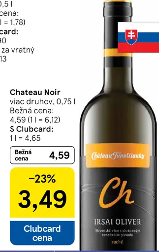 Chateau Noir Irsai Oliver víno biele