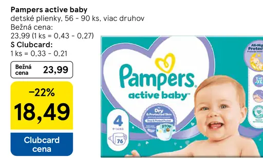 Pampers active baby plienky