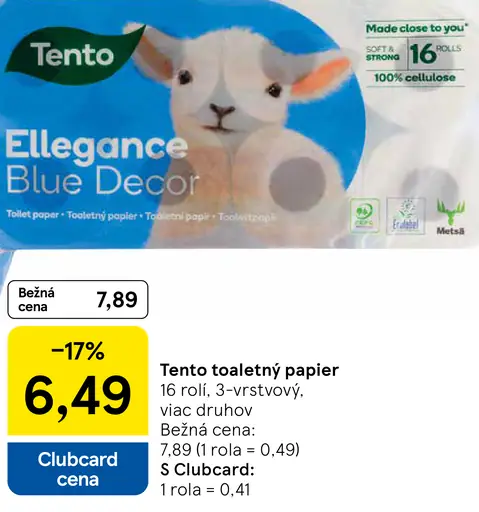 Tento toaletný papier 3-vrstvový