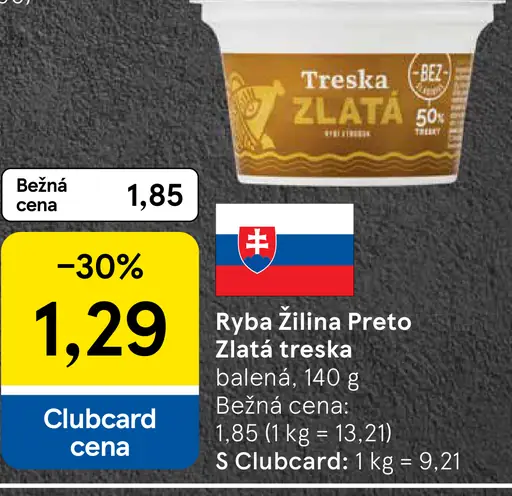 Ryba Žilina Preto Zlatá treska balená