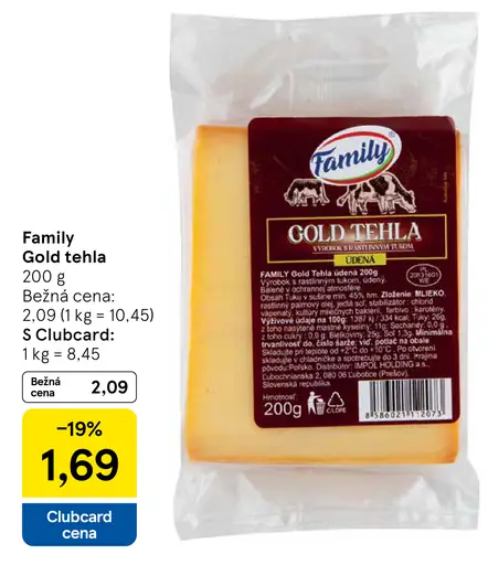 Family Gold tehla syr