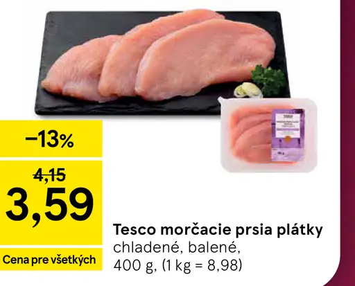 Tesco morčacie prsia plátky chladené