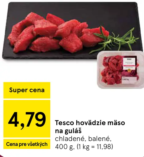 Tesco hovädzie mäso na guláš