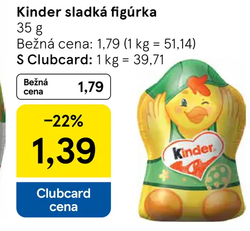 Kinder sladká figúrka čokoládová