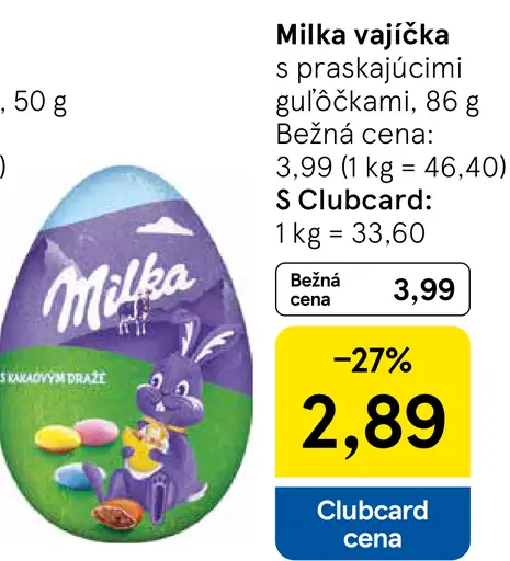 Milka vajíčka s praskajúcimi guľôčkami
