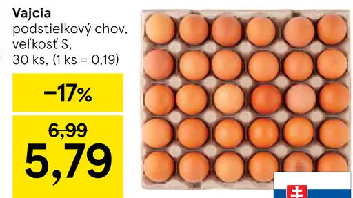 Vajcia podstielkový chov veľkosť S