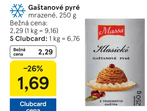 Gaštanové pyré mrazené