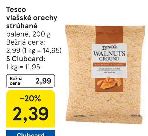 Tesco vlašské orechy strúhané balené