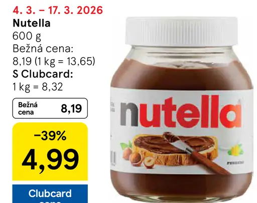 Nutella lieskovo-čokoládový krém