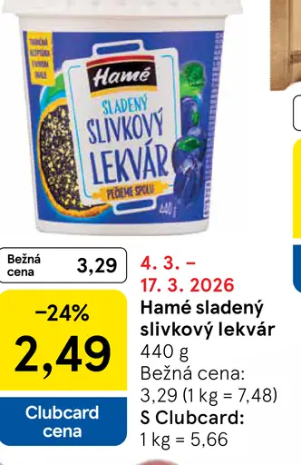 Hamé Sladený slivkový lekvár