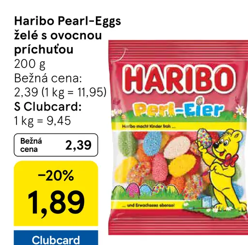 Haribo Pearl-Eggs želé s ovocnou príchuťou