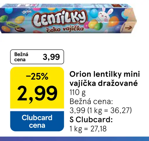 Orion lentilky mini vajíčka dražované