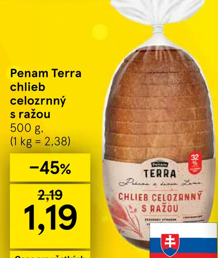 Penam Terra chlieb celozrnný s ražou