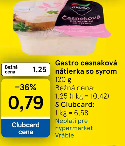 Gastro cesnaková nátierka so syrom