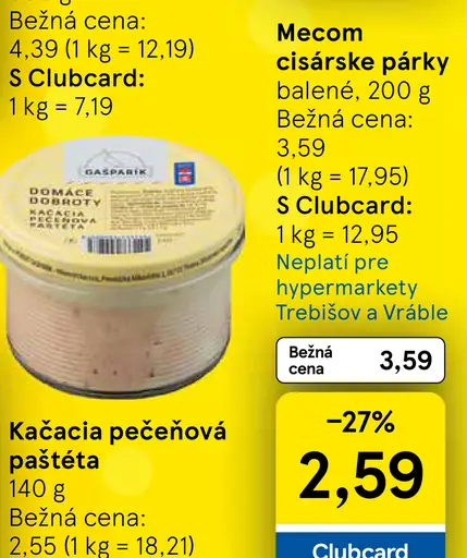 Mecom cisárske párky balené