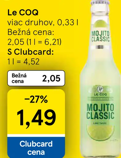 Le COQ nealkoholický nápoj mojito classic viac druhov