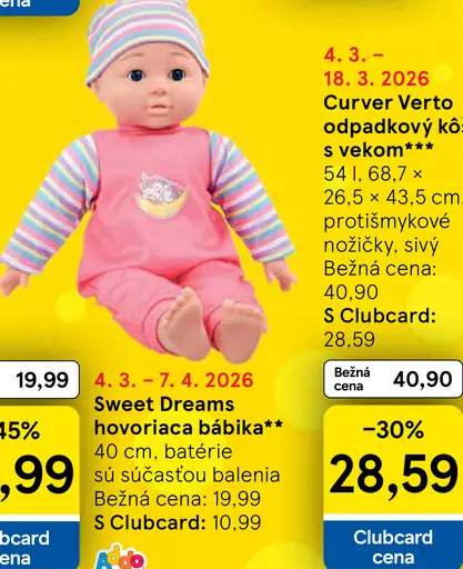 Sweet Dreams hovoriaca bábika 40 cm