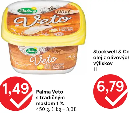 Palma Veto S tradičným maslom 1%