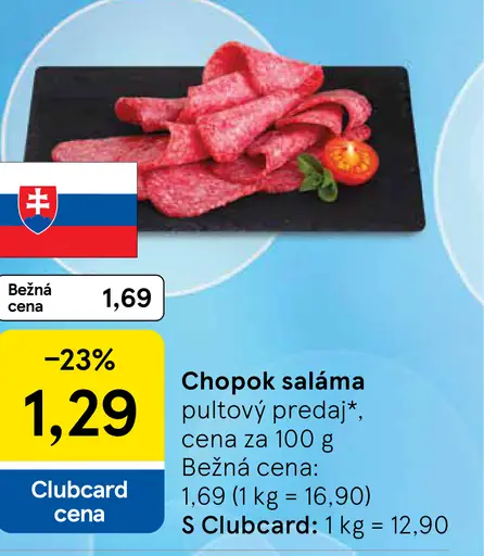 Chopok saláma pultový predaj