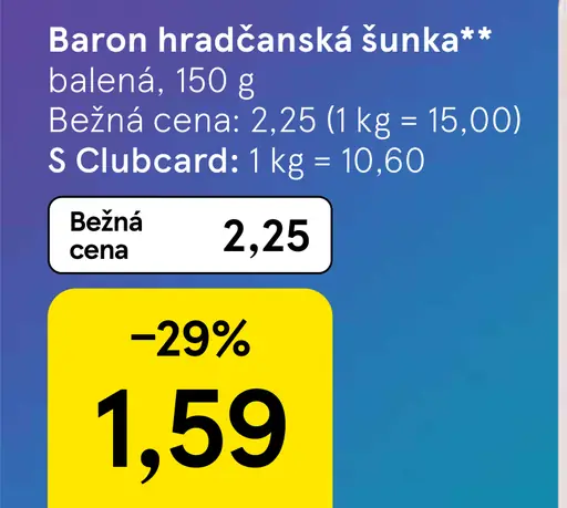 Baron hradčanská šunka balená