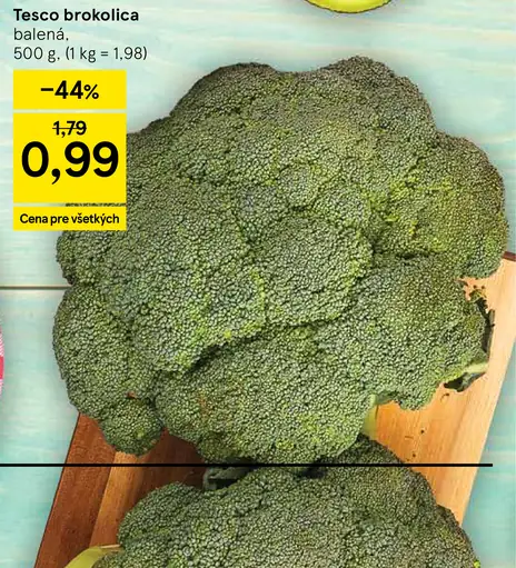 Tesco brokolica balená