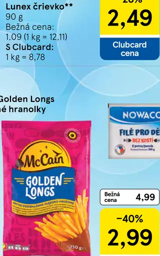 McCain Golden Longs extra dlhé hranolky mrazené