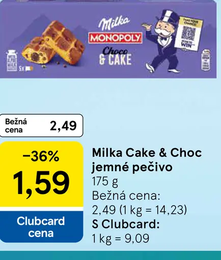 Milka Cake & Choc jemné pečivo