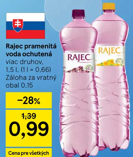 Rajec pramenitá voda ochutená viac druhov